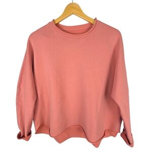 Frank & Eileen Tee Lab Anna Long Sleeve Capelet Sweatshirt Coral Pink S